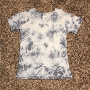 juniors v-neck tie dye tee PINK xs
